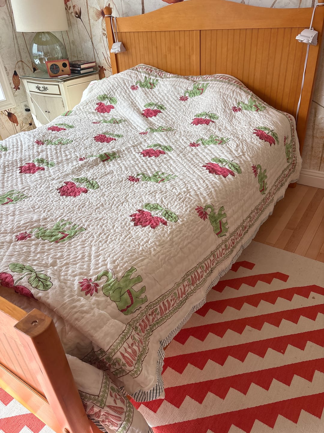 Customer photo review of Padma Handstitched Hand Block Printed Organic Cotton Quilt
