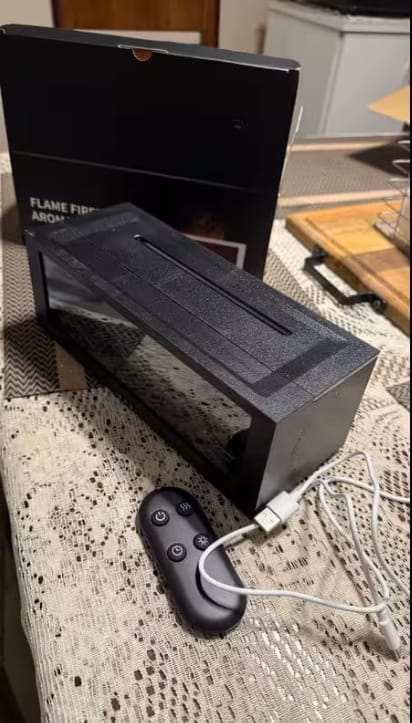 Customer photo review of Luftfuktare med brasa-effekt för mysig jul