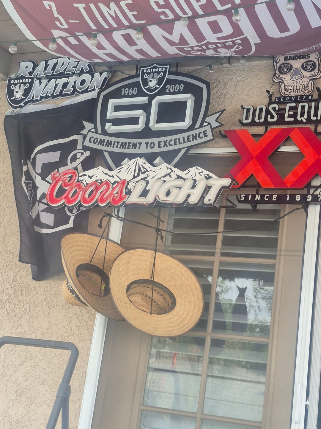Customer photo review of Las Vegas Raiders - Hex Head EXCLUSIVE "Raider Nation" Wordmark 3D Metal Wall Art