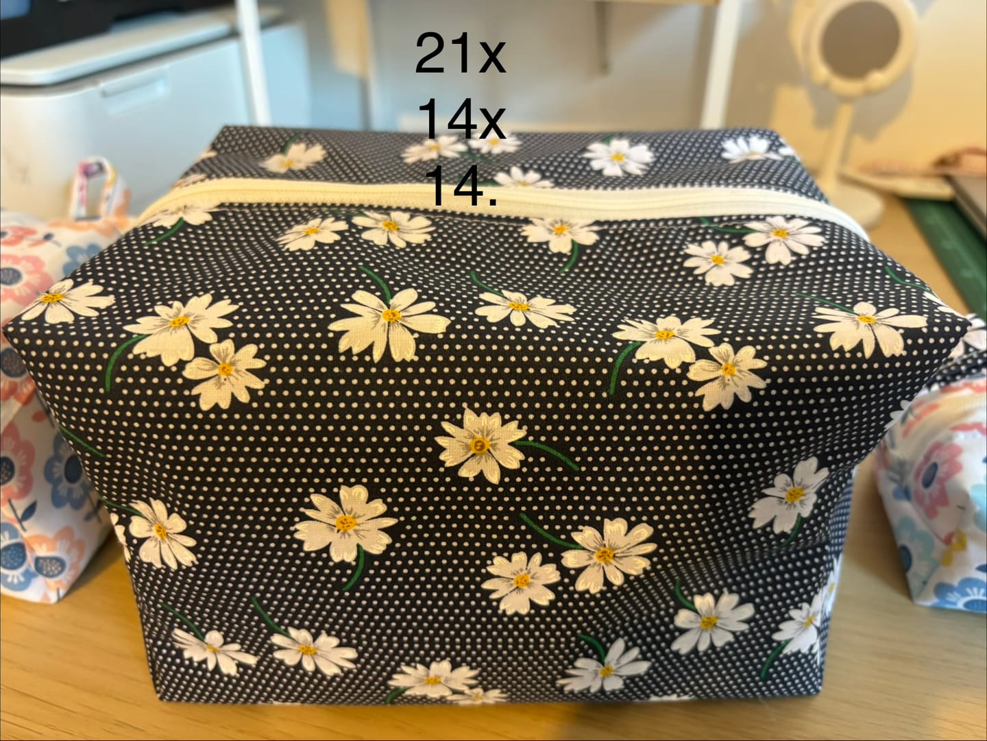 Customer photo review of White Flowers and Polka Dots Polycotton Fabric