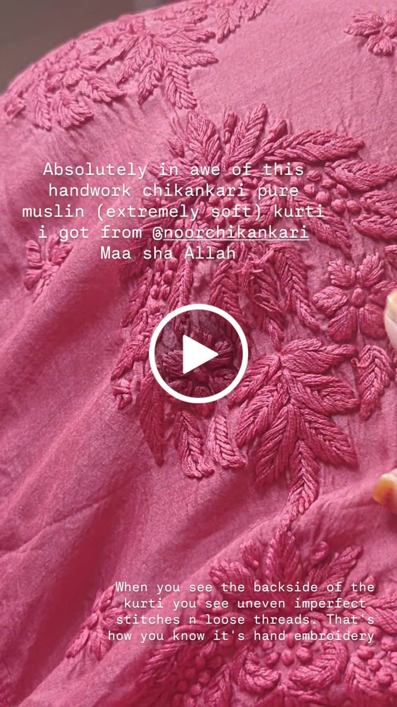 Customer video review of Maaham Pure Muslin Rose Brown Kurta