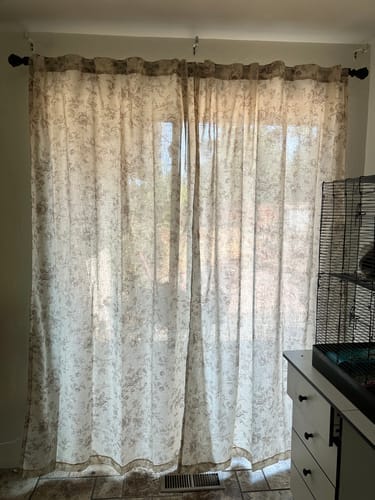 Customer photo review of Amelie Floral Linen Blend Custom Curtains