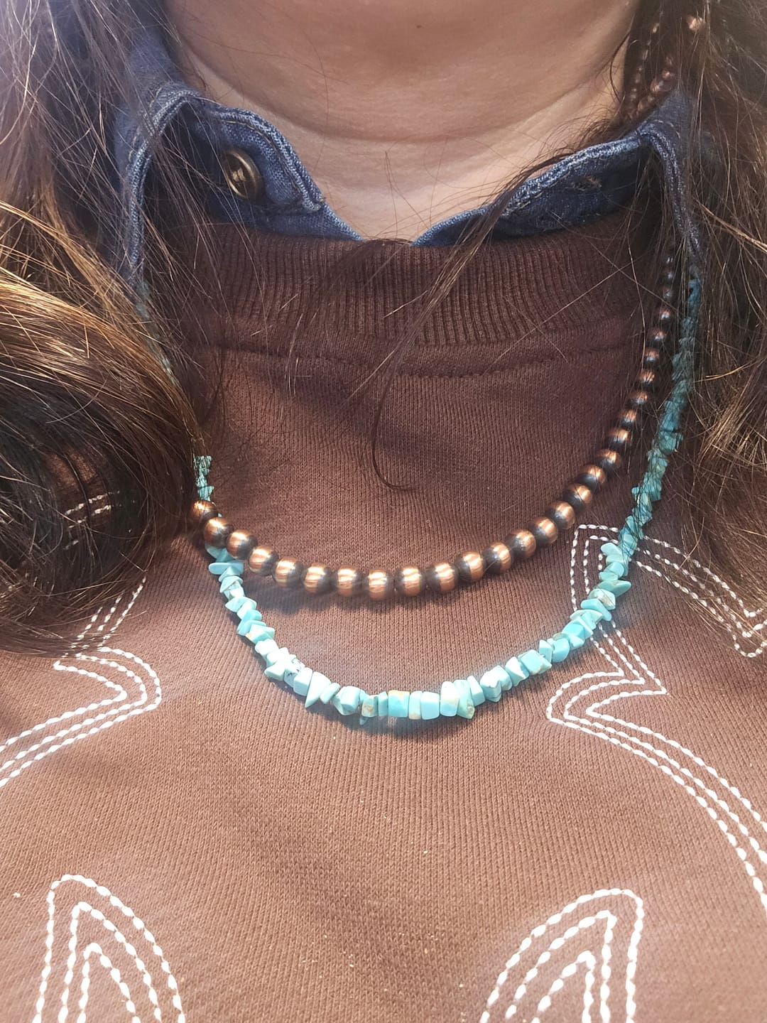 Customer photo review of Handcrafted Copper 6mm Beaded Necklace