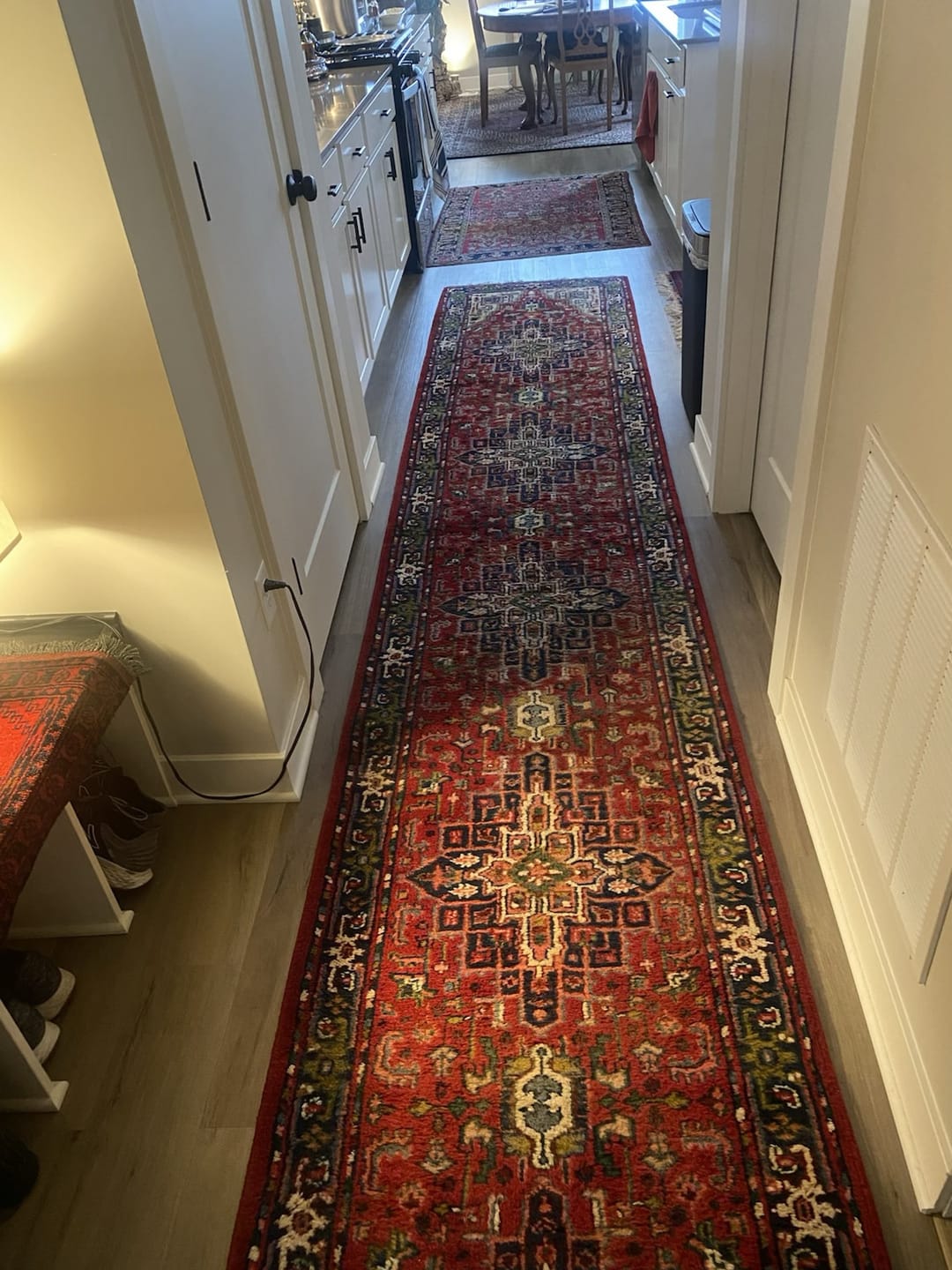 Customer photo review of Indo Persian Heriz Runner Rug 3 x 17, Geometric Long Runner Carpet for Hallway, Medallions, Wool Runner Rug 3x17