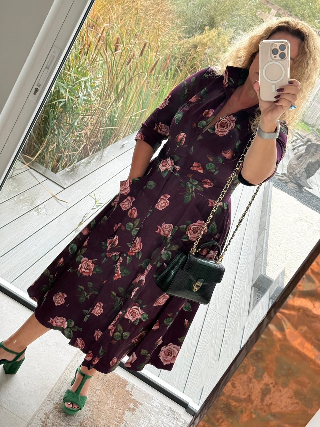 Customer photo review of The 'Zip Pocket' in Helena Plum - Ballerina Length
