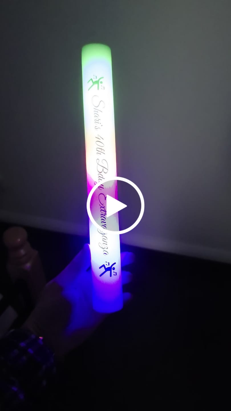 Customer video review of Personalised LED Glow Sticks