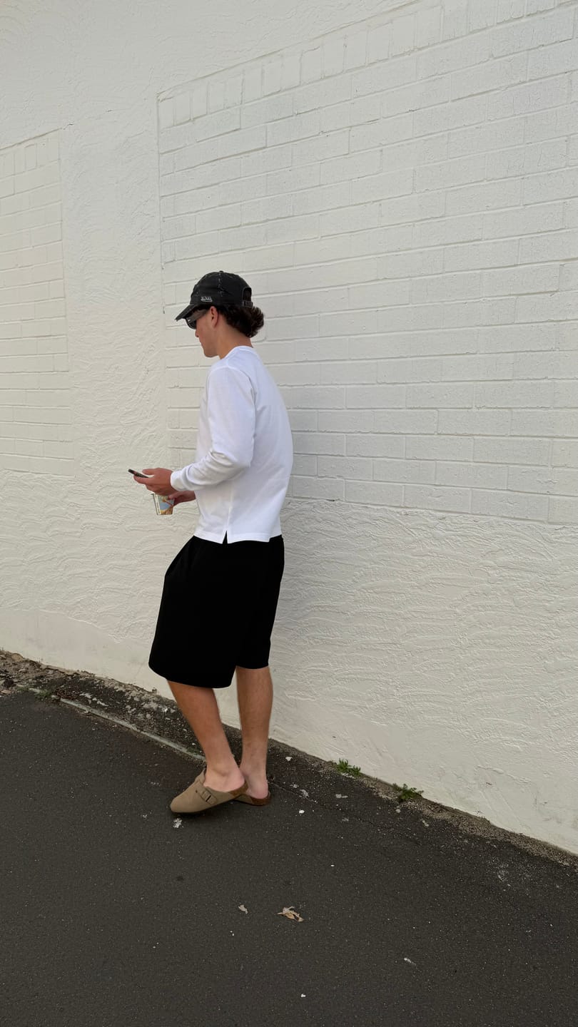 Customer photo review of Wide Leg Pleated Shorts - Black