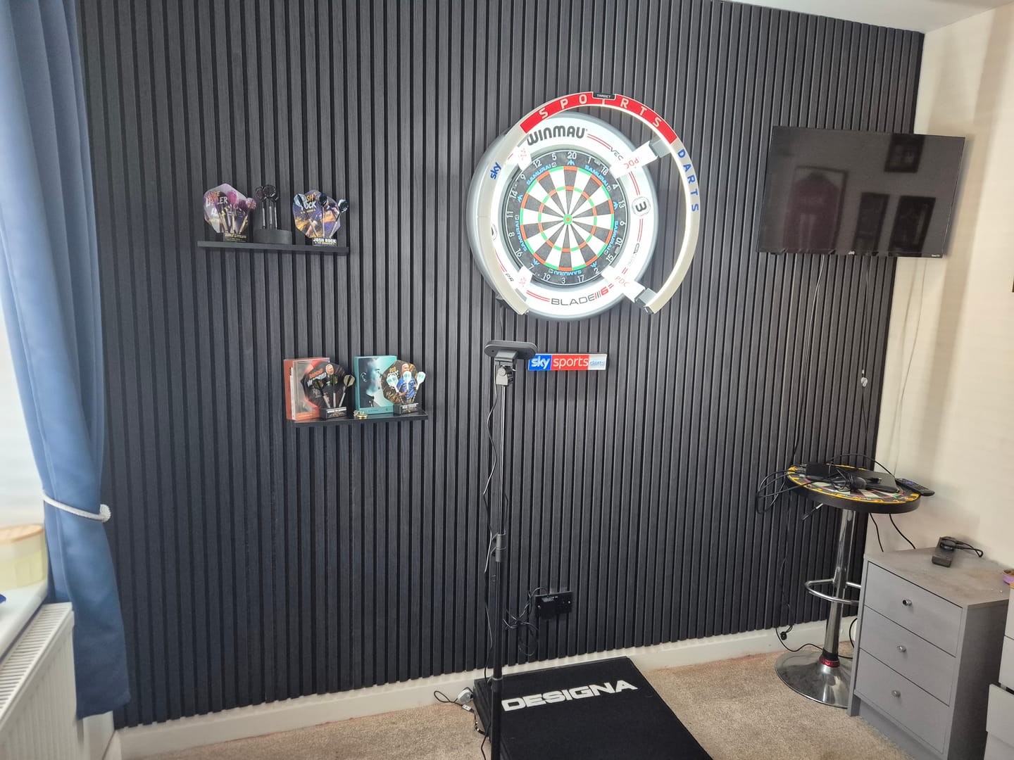 Customer photo review of Acoustic Slat Wall Panels Wooden Decorative Wall Panels Black Oak Premium 2.4m x 0.6m
