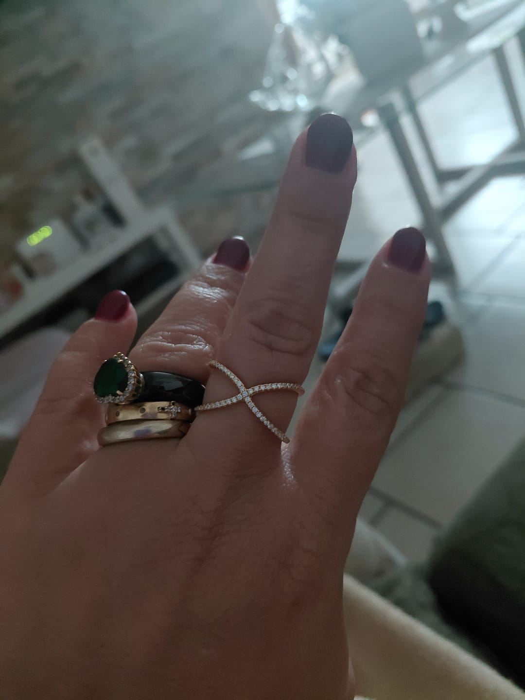 Customer photo review of Anello Incrociato X Pavè