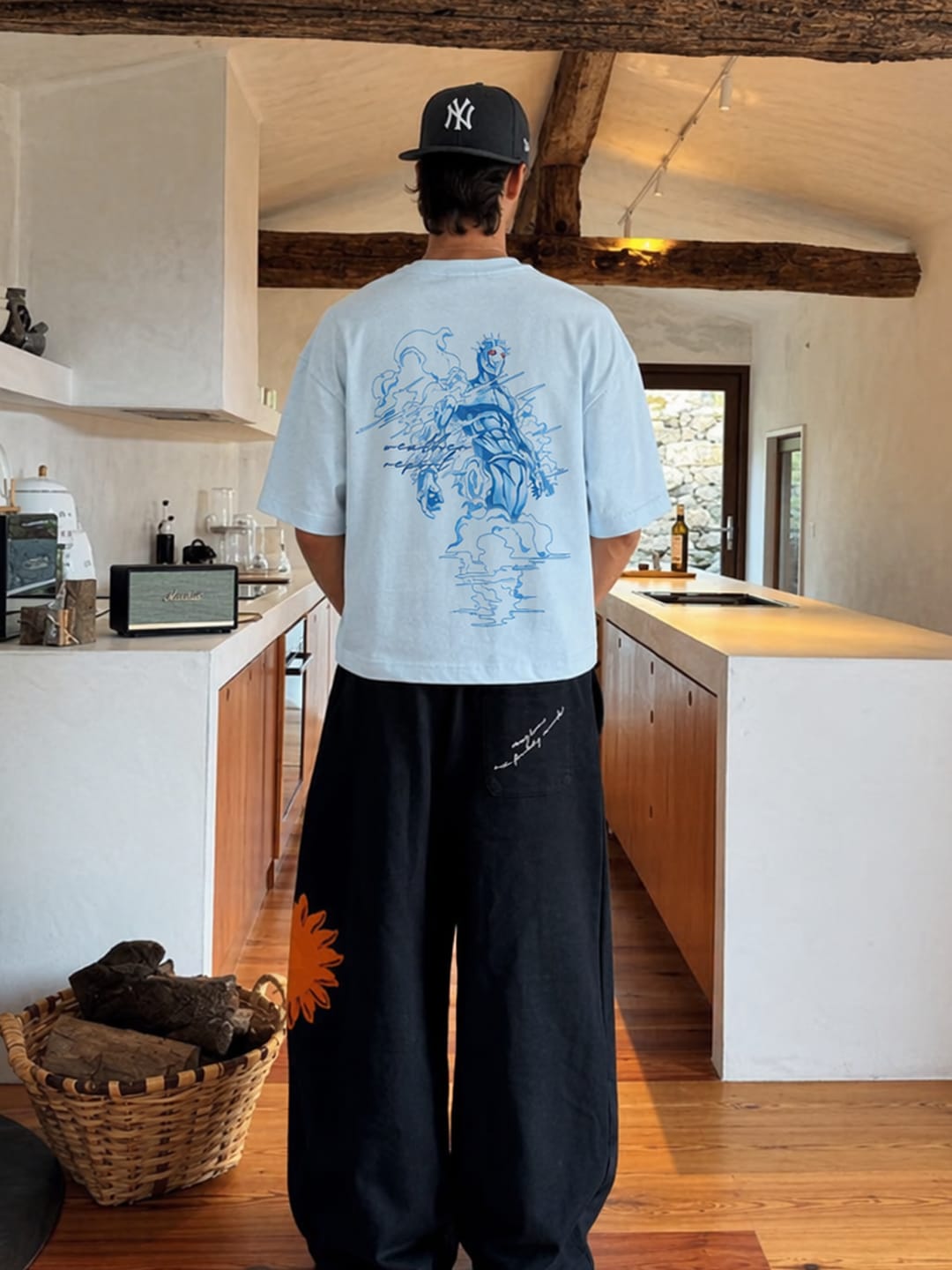 Customer photo review of FORECAST LIGHT BLUE TEE
