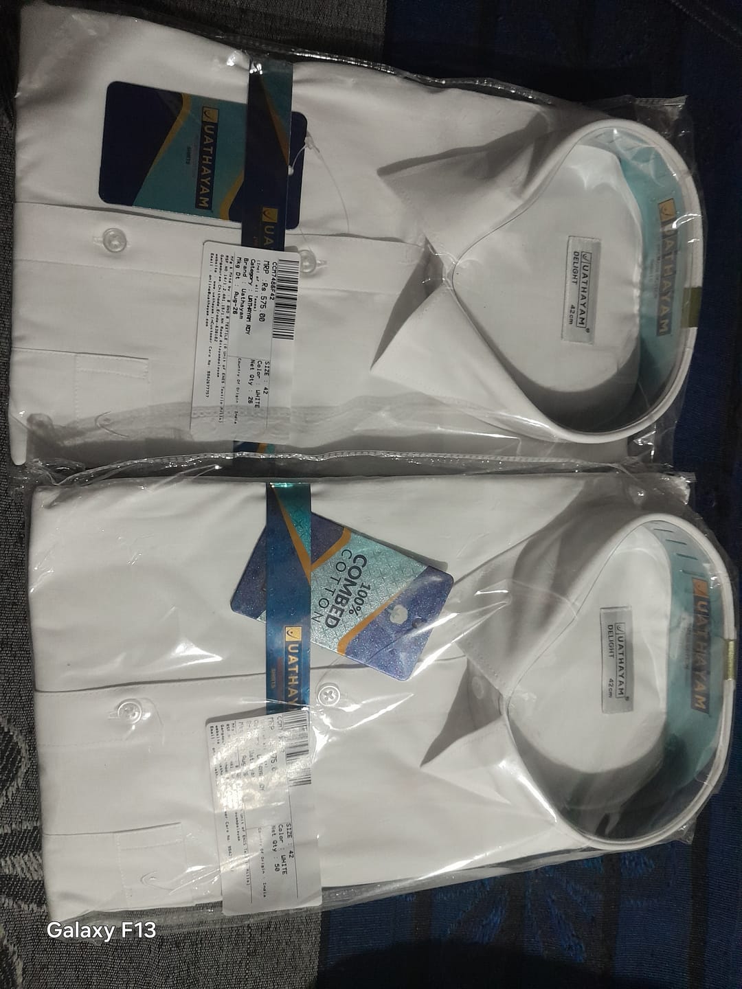 Customer photo review of Double Delight White Shirts - 2 Pcs Combo Pack