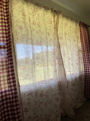 Customer photo review of Amelie Floral Linen Blend Custom Curtains