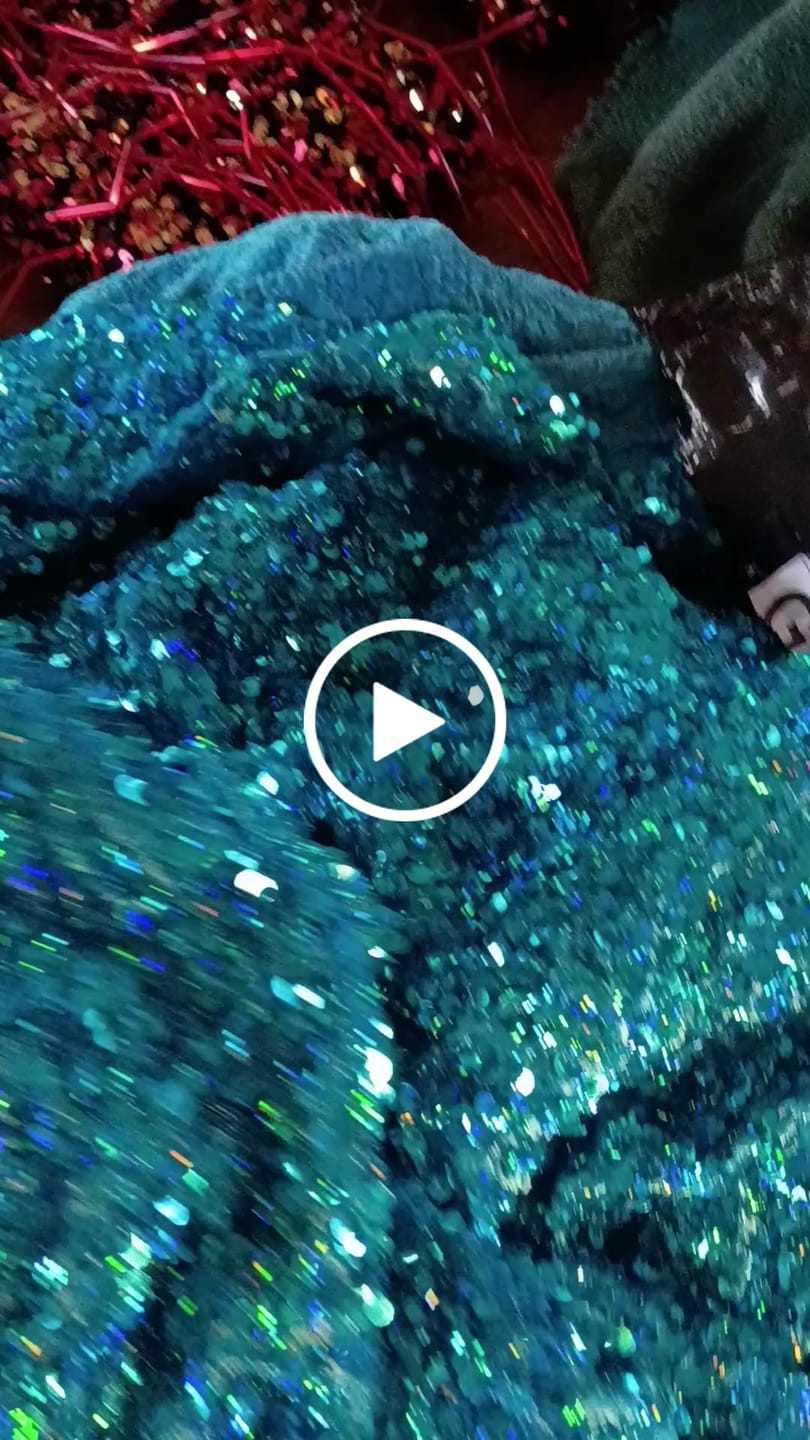 Customer video review of Iridescent Turquoise Sequin on Velvet (Exclusive Color)