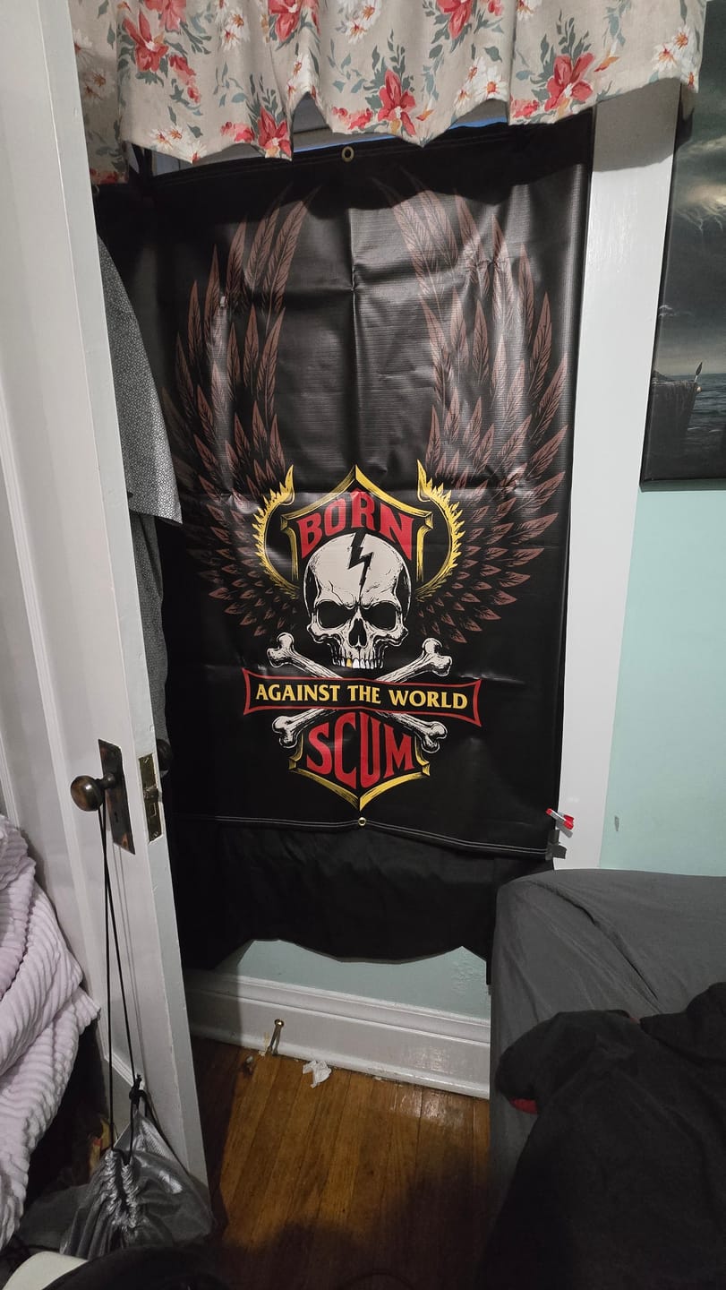 Customer photo review of AGAINST THE WORLD BANNER