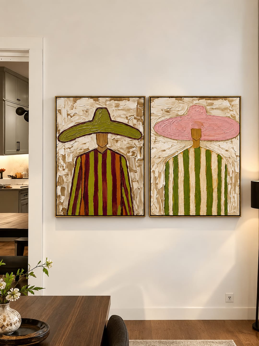 Customer photo review of “Fiesta Horizon” – Textured Sombrero Folk Art Oil Painting Set