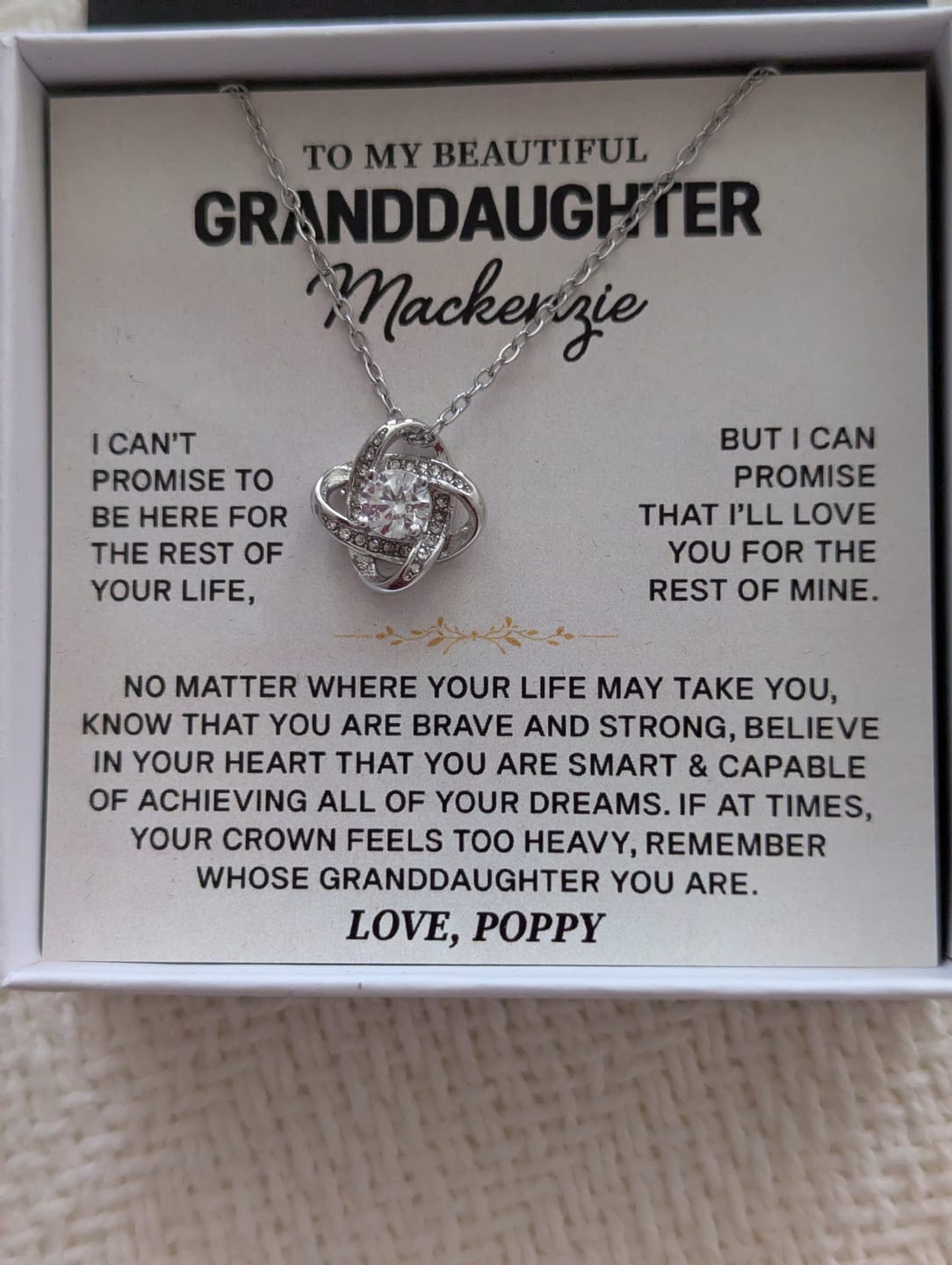 Customer photo review of Granddaughter Gift - Personalized Beautiful Gift Set - GD007