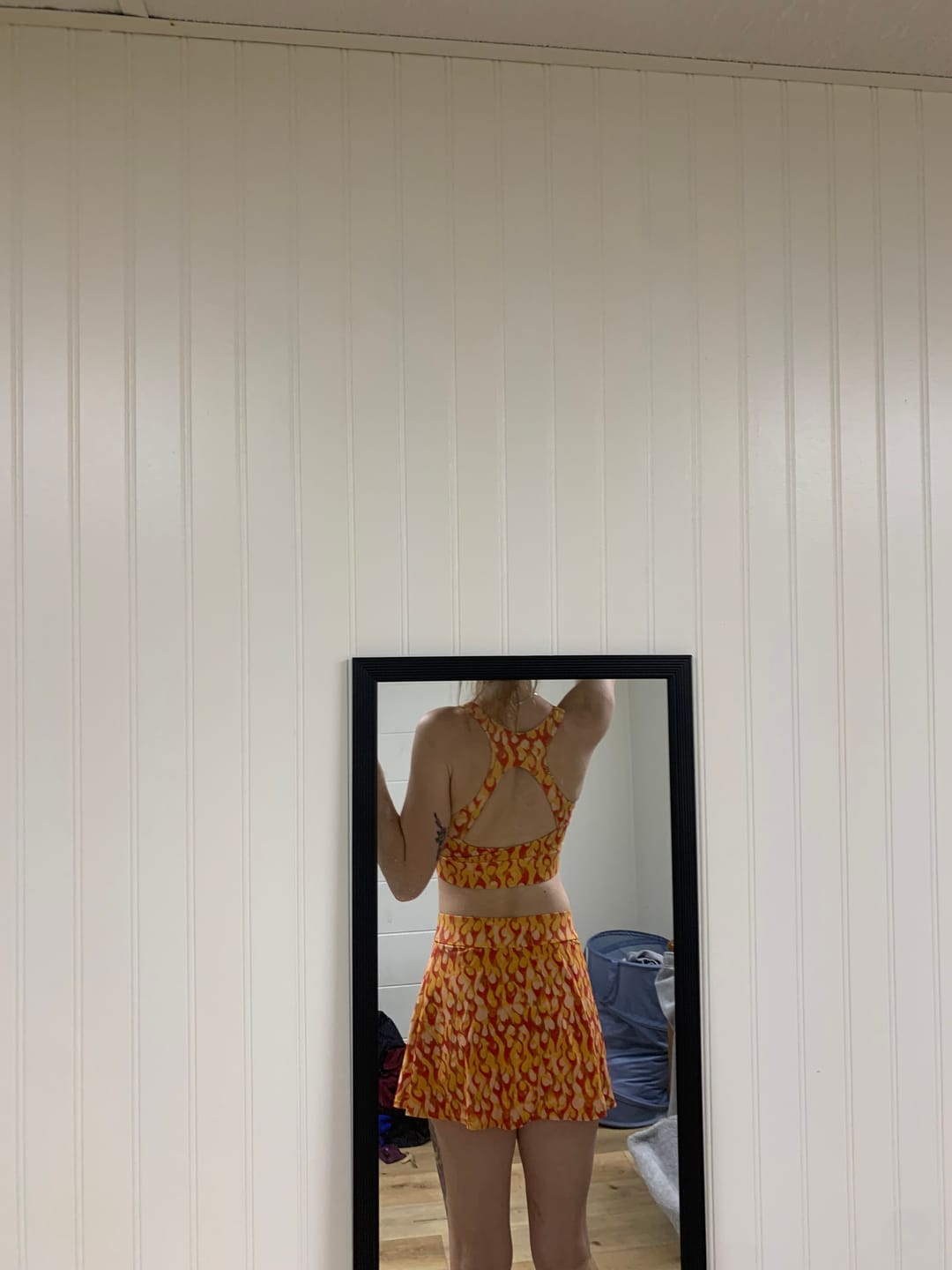 Customer photo review of High Support Crop Orange Flame