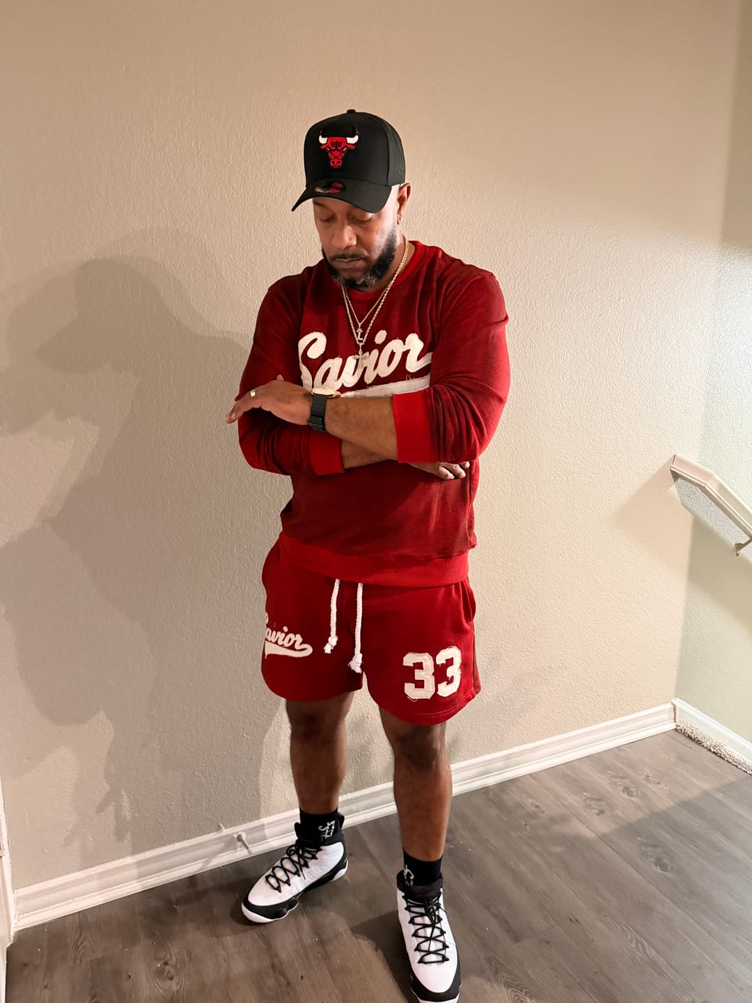 Customer photo review of Vintage Savior Shorts- Red