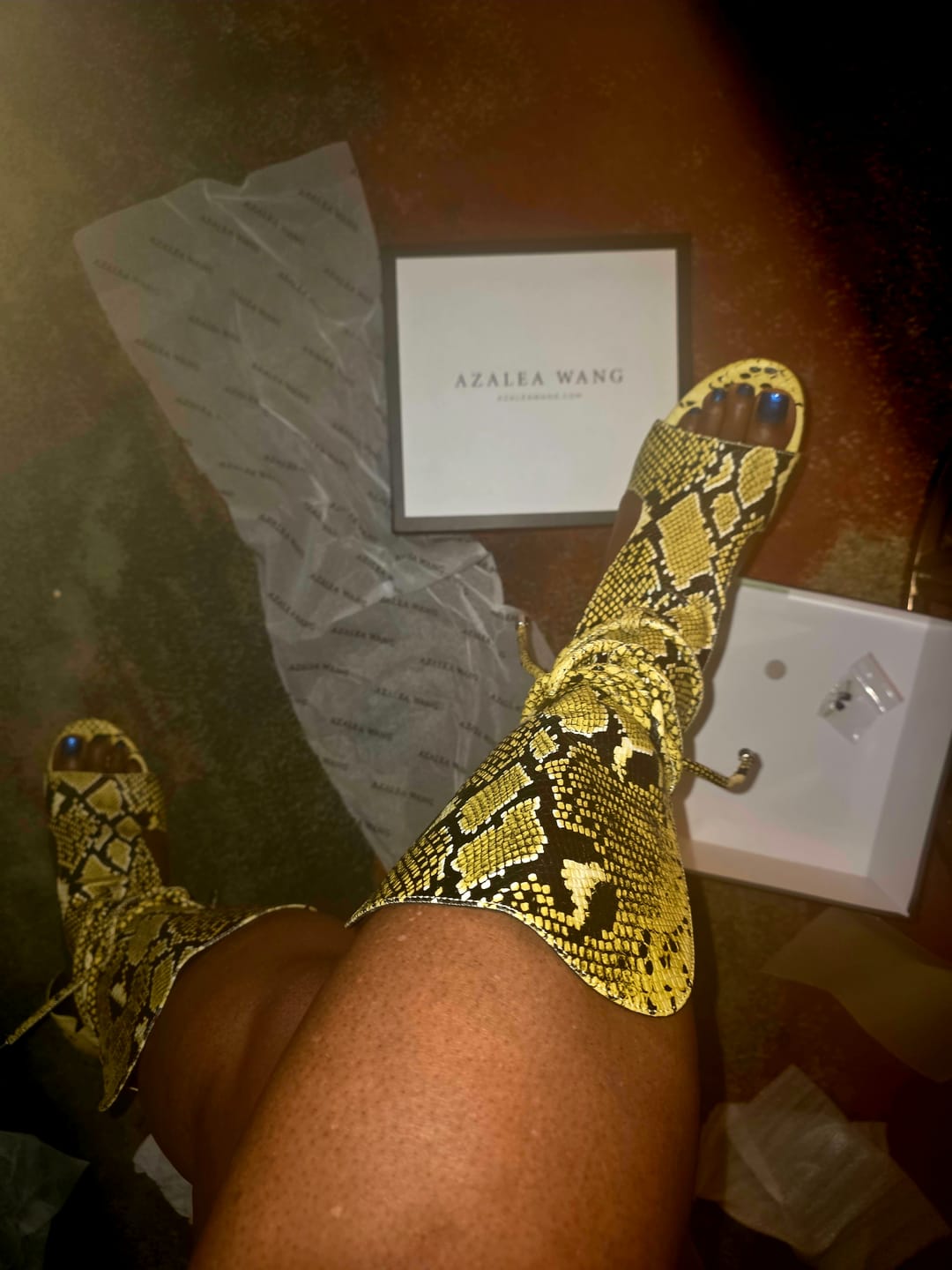 Customer photo review of BOCKER-YELLOWSNAKE STILETTO SANDAL