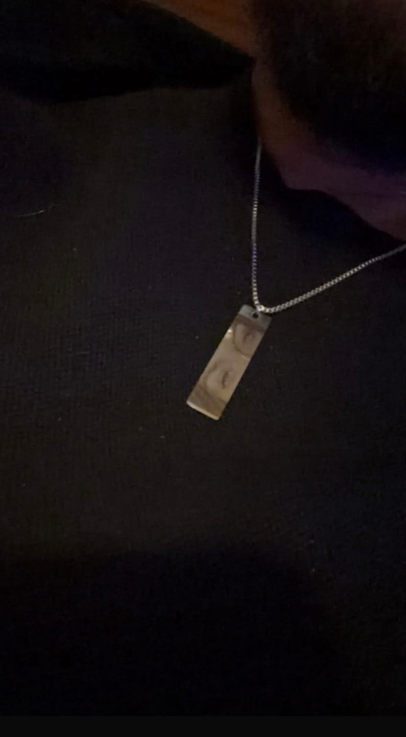 Customer photo review of Personalized Eye Photo Necklace