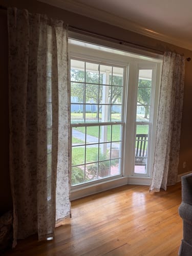 Customer photo review of Amelie Floral Linen Blend Custom Curtains