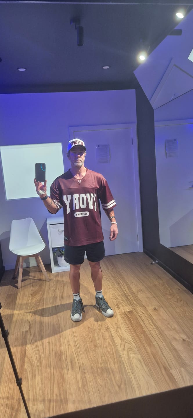 Customer photo review of Ivory Athletica Jersey - Burgundy