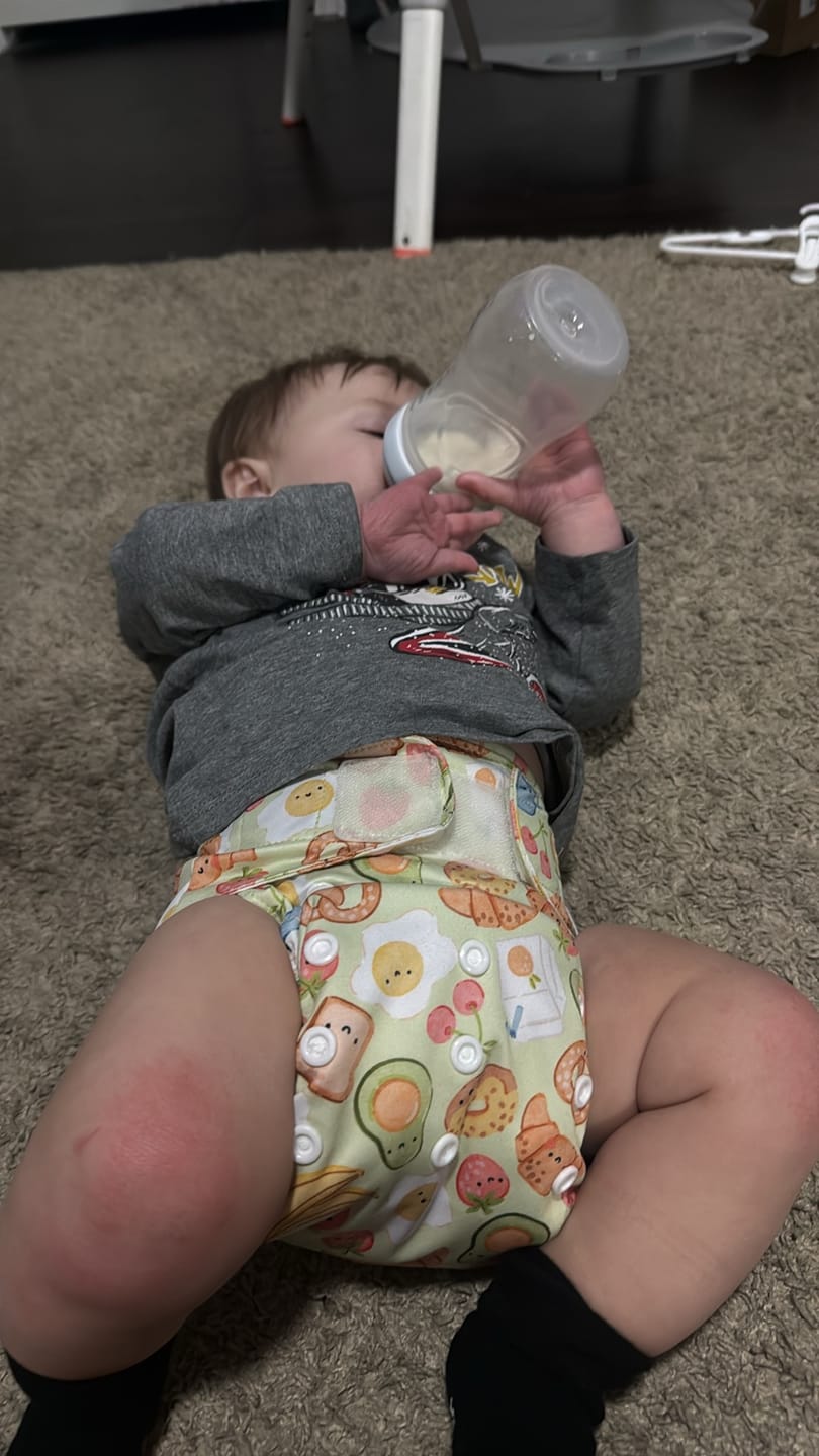Customer photo review of The Ultimate - Hook & Loop One Size AIO Reusable Cloth Diaper
