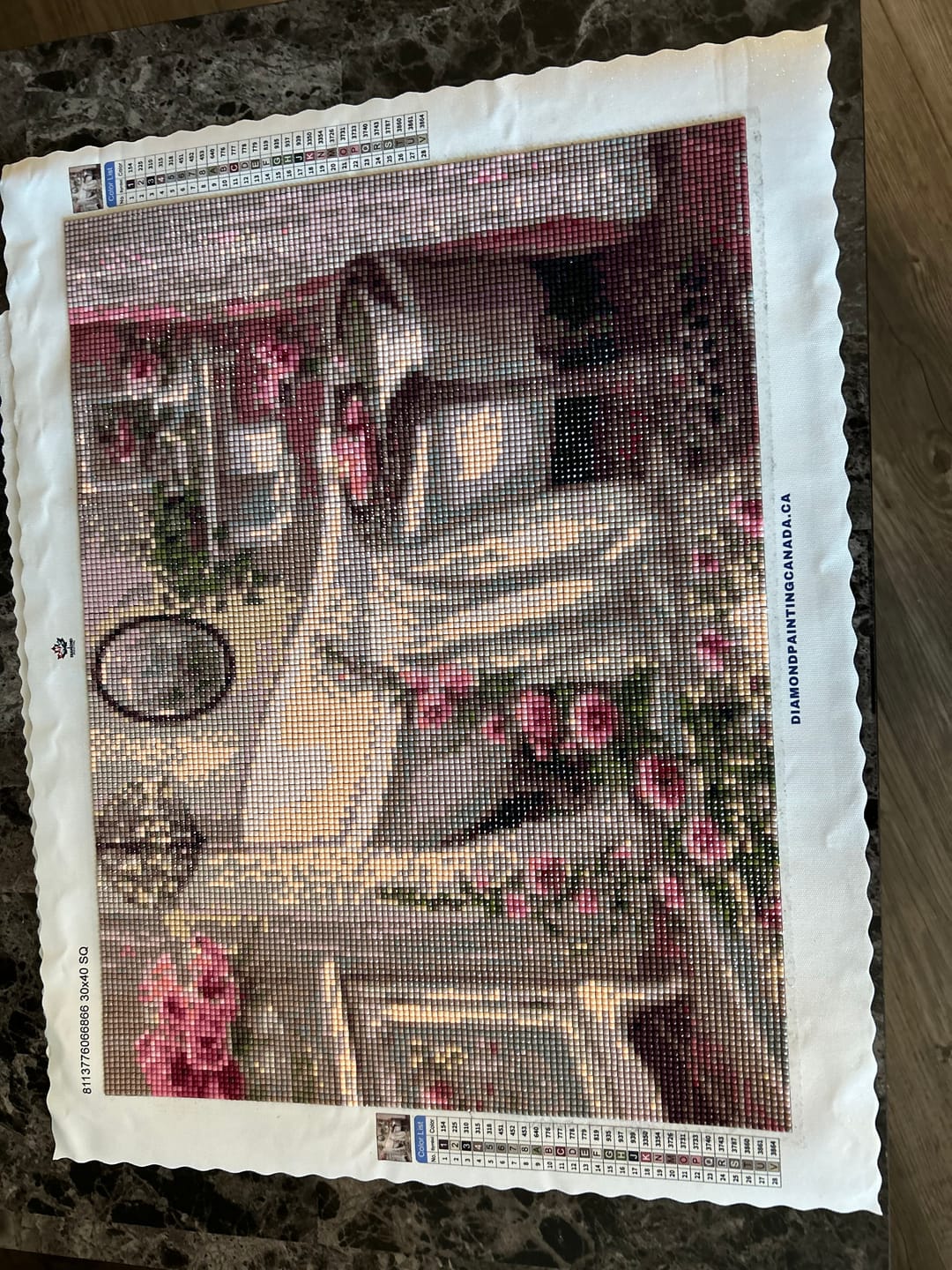Customer photo review of Victorian bathtub- Full Drill Diamond Painting
