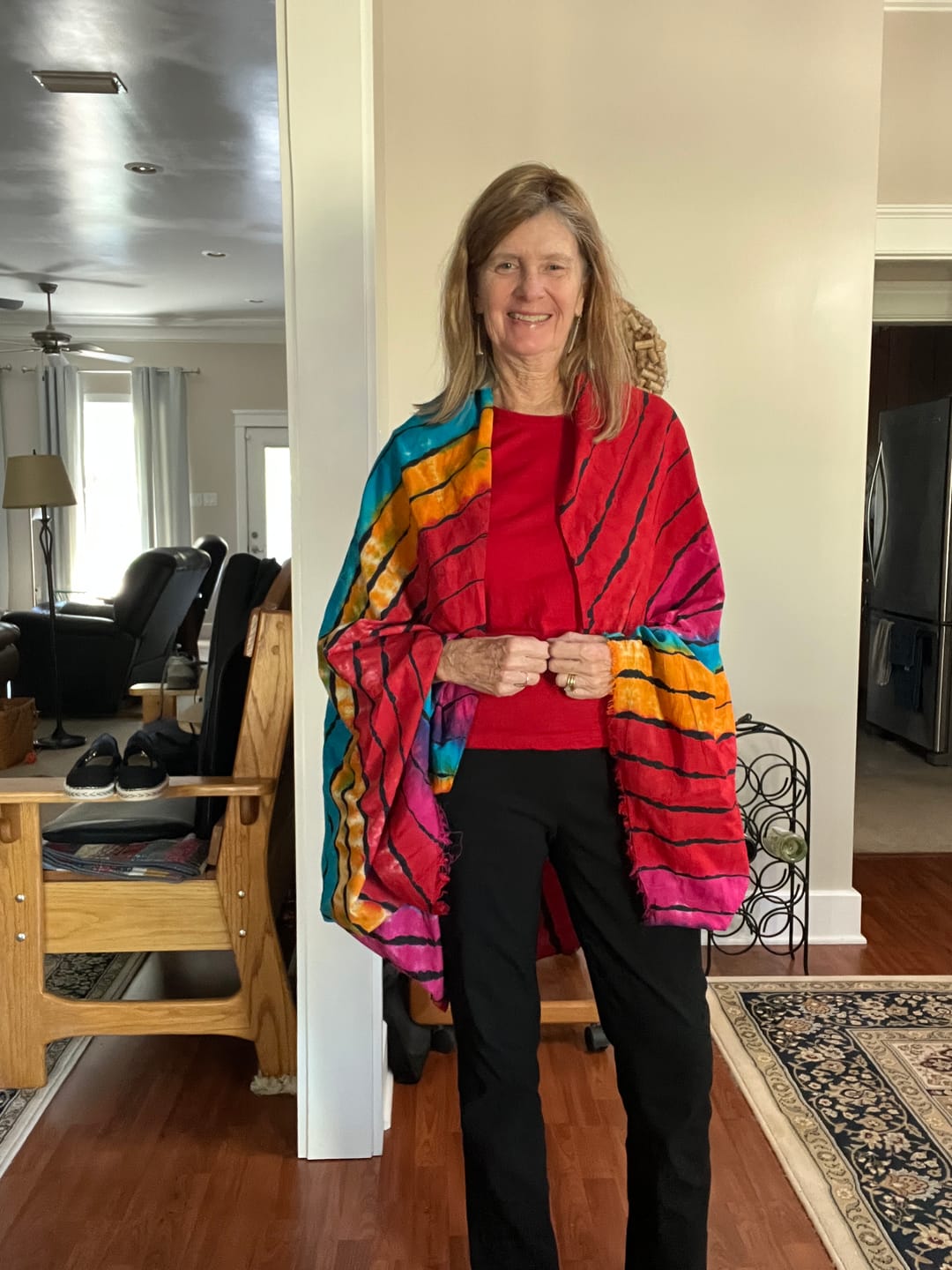 Customer photo review of NEW! Cotton Tie-dye SCARF Kaleidoscope