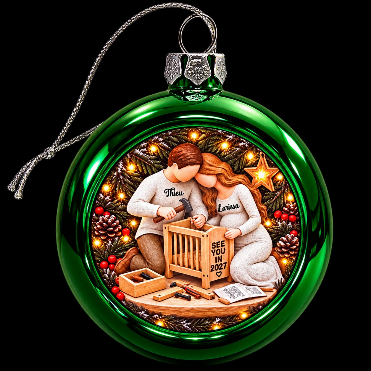 Customer photo review of Kerstbal Groen Ø8cm voor sublimatie