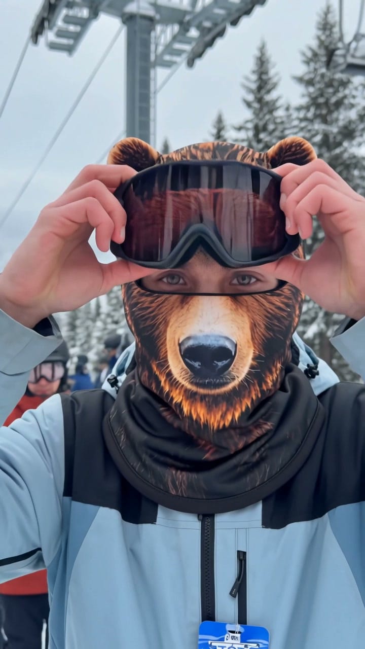 Customer photo review of Ski Mask with a Realistic Animal Face
