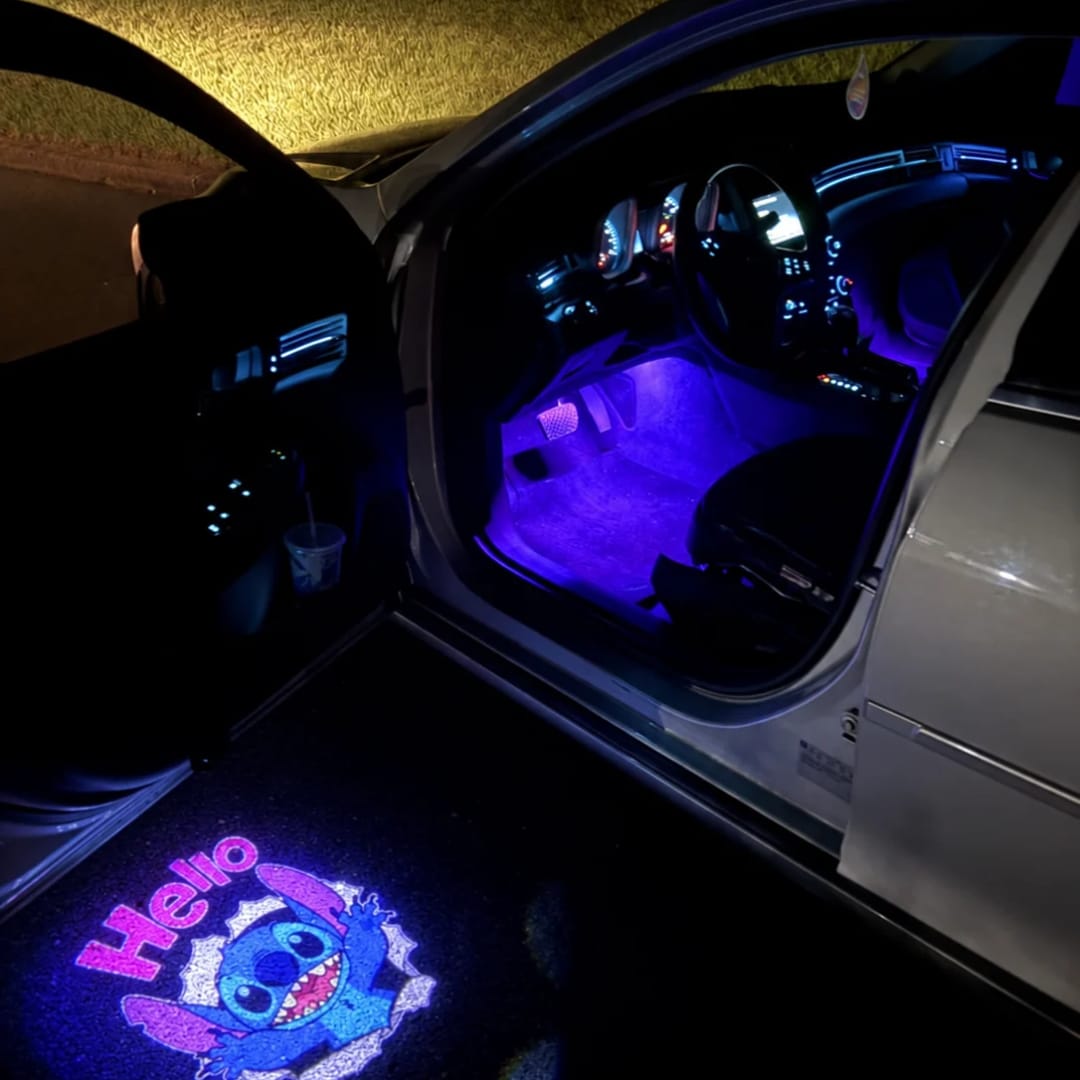 Customer photo review of Stitch Welcome Light Car Door