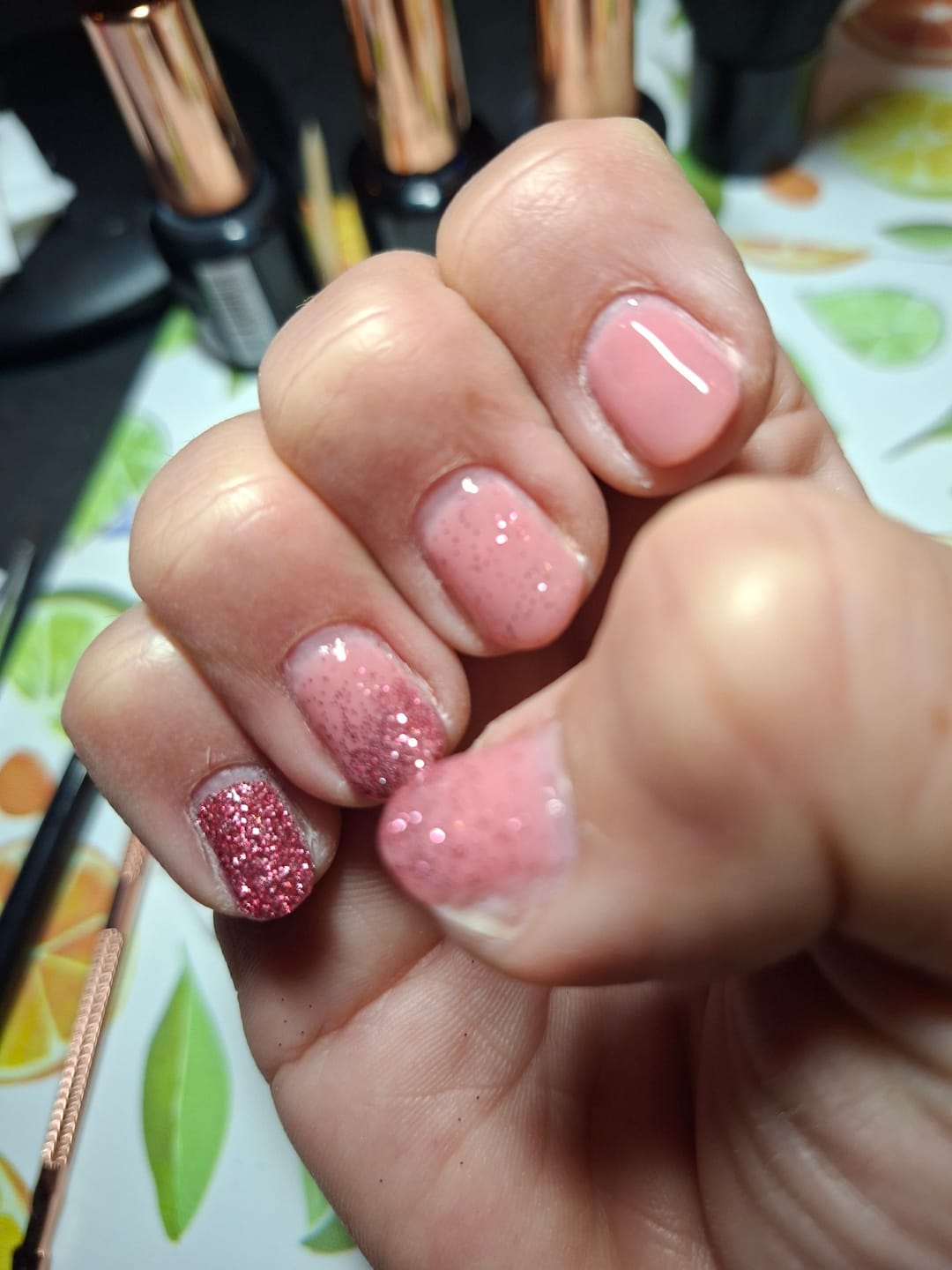 Customer photo review of Crystal Clear Dipping Powder