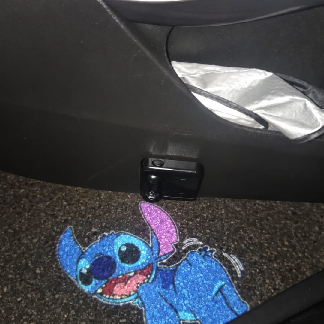Customer photo review of Stitch Welcome Light Car Door