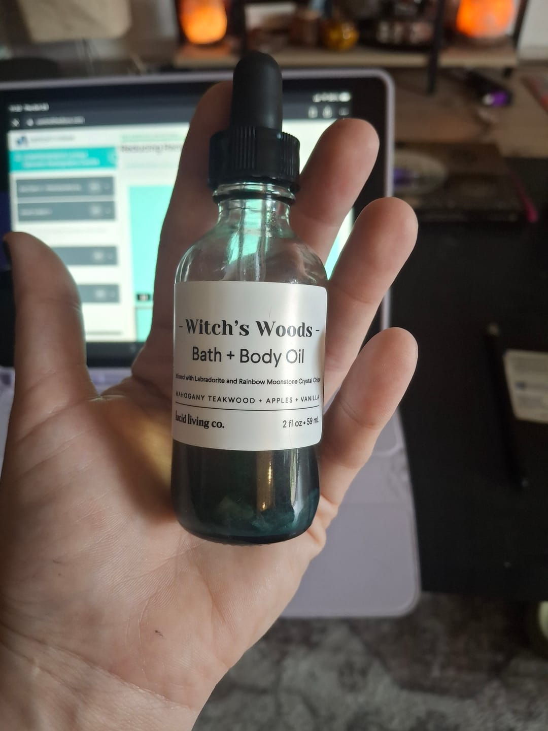 Customer photo review of Witch's Woods Bath & Body Oil