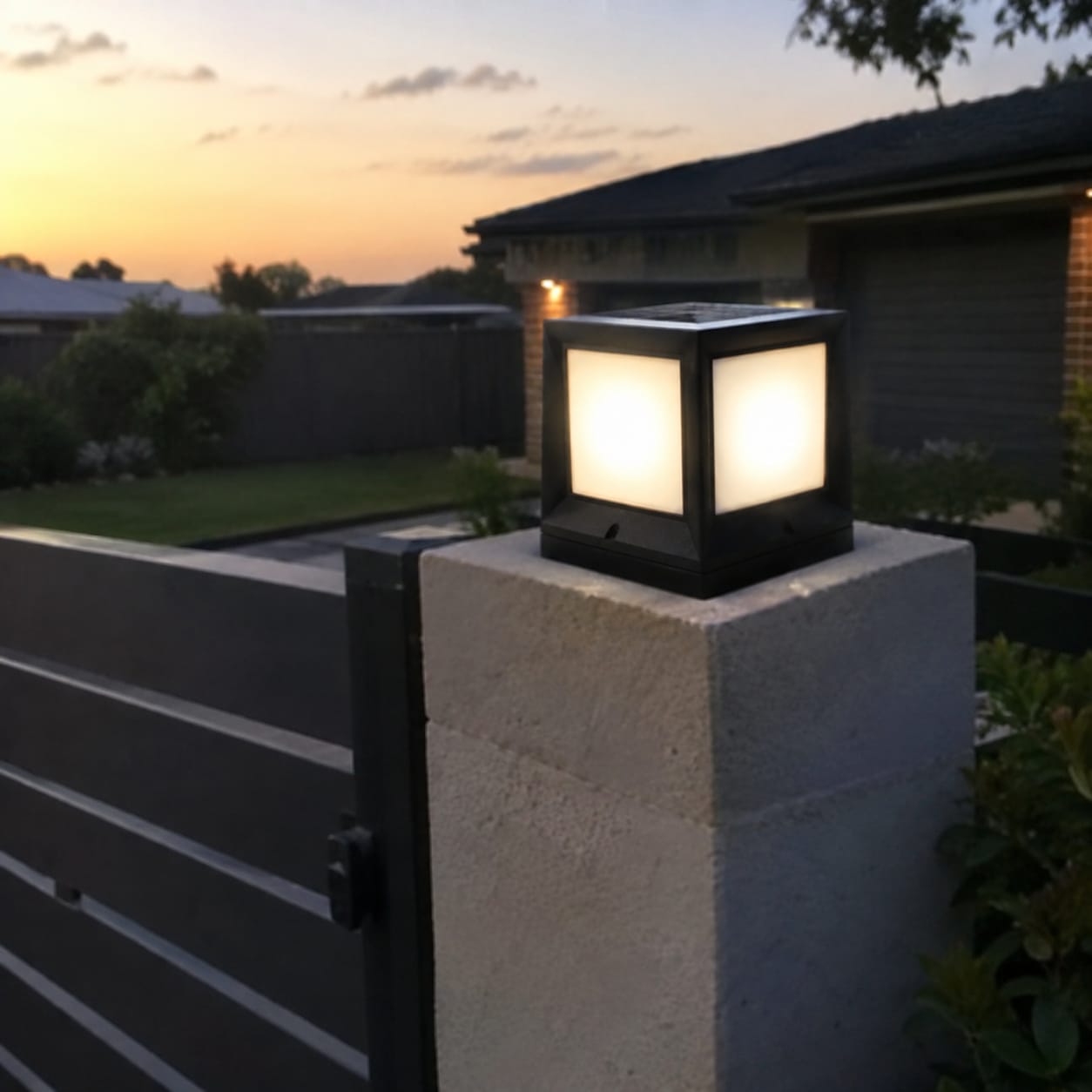 Customer photo review of Solar Gate Cap Light – Black Waterproof – Dual LED Warm & Cool White Remote
