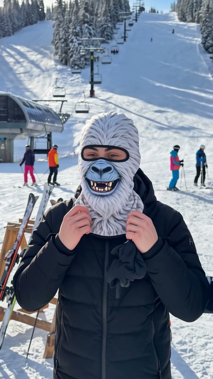 Customer photo review of Ski Mask with a Realistic Animal Face