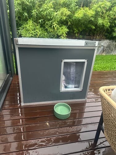 Customer photo review of CozyCube Coldroom Panel Insulated Dog House/Kennel
