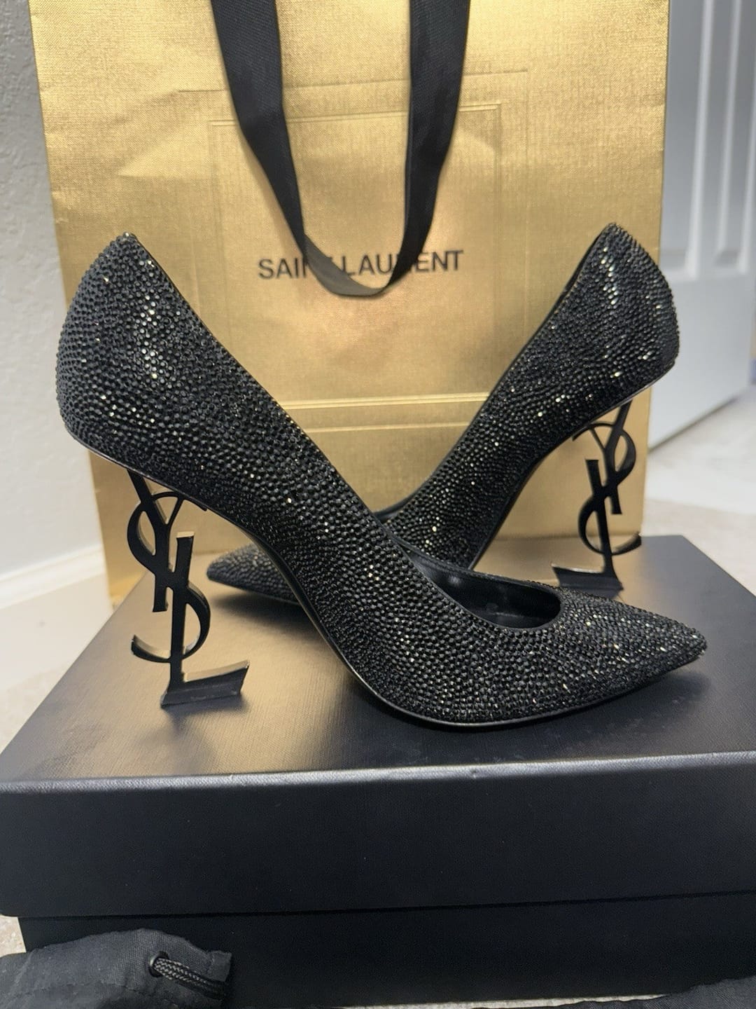 Customer photo review of YSL 2026 Embellished Rhinestones Opyum Pumps Leather
