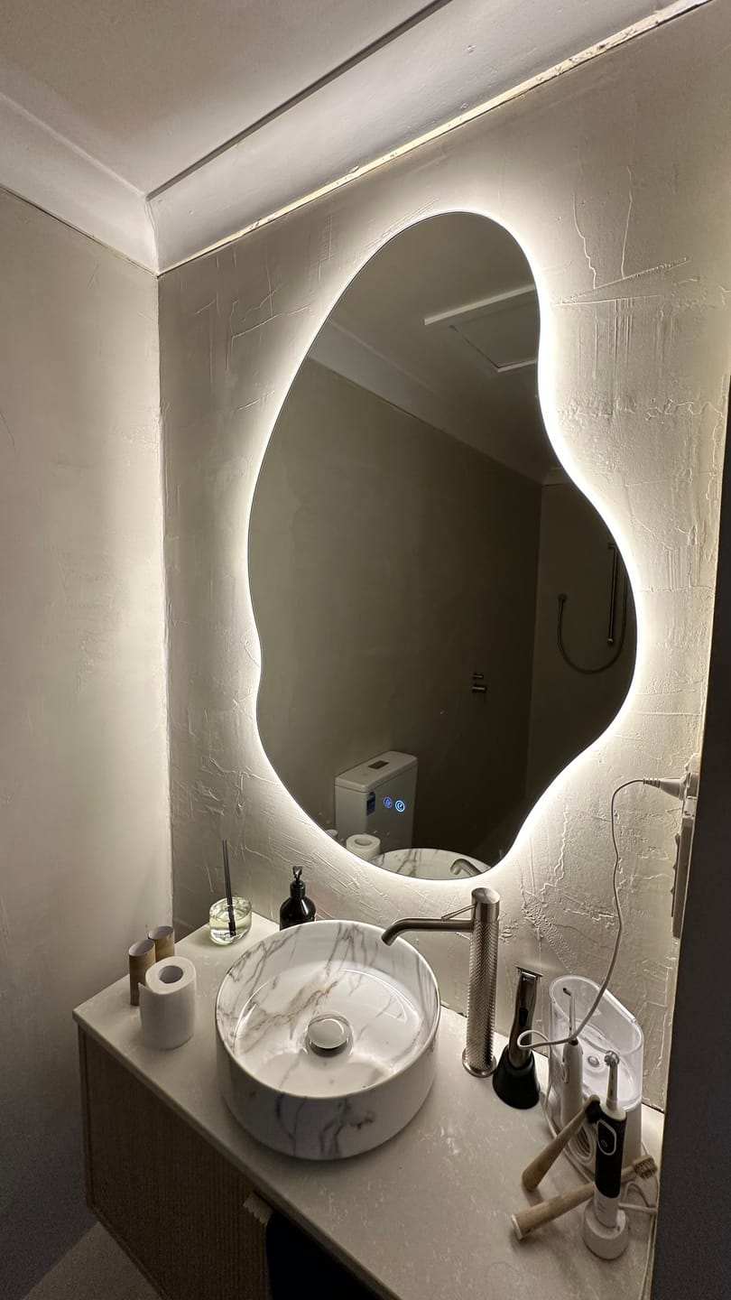 Customer photo review of Onda Back-Lit LED Bathroom Mirror | 1100 x 750 (Pre-order for mid September)