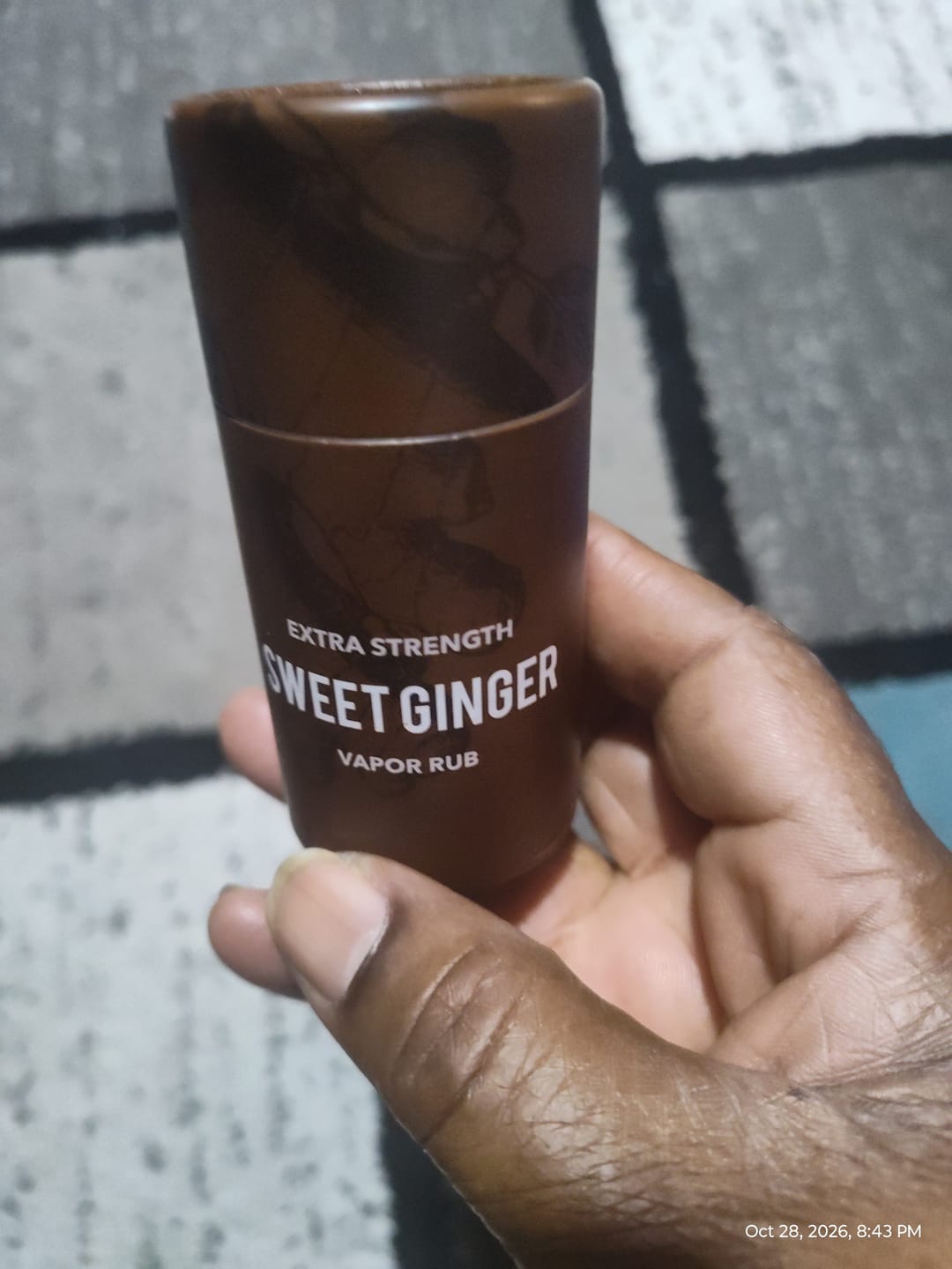 Customer photo review of Extra Strength Sweet Ginger Vapor Rub Stick