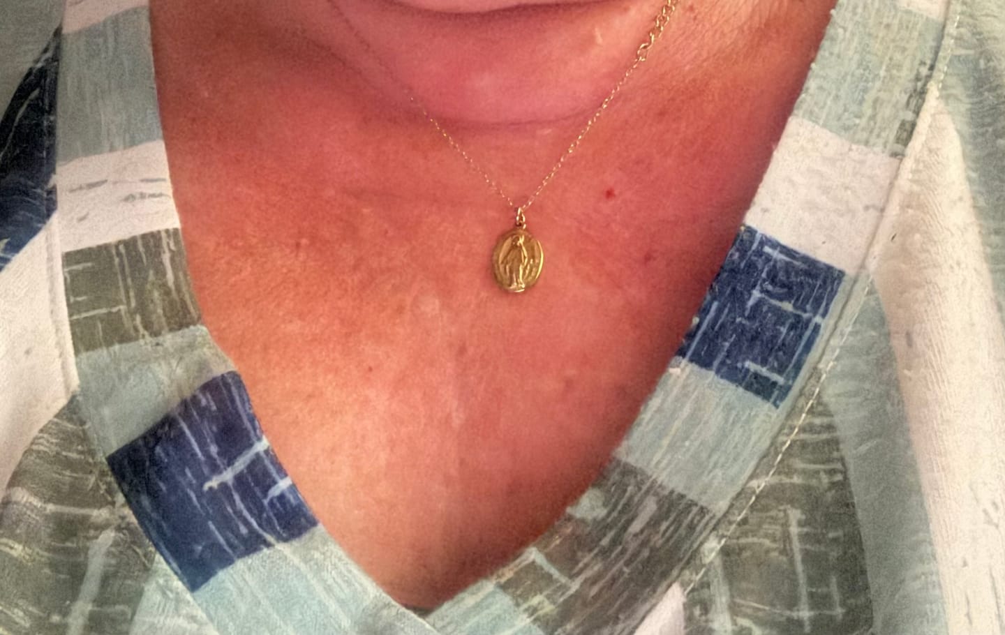 Customer photo review of Miraculous Medal Pendant Necklace – Gold-Plated Sterling Silver