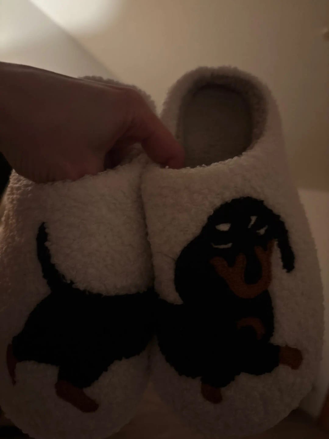 Customer photo review of Women's Dachshund Plush House Slippers, Warm Indoor Slides