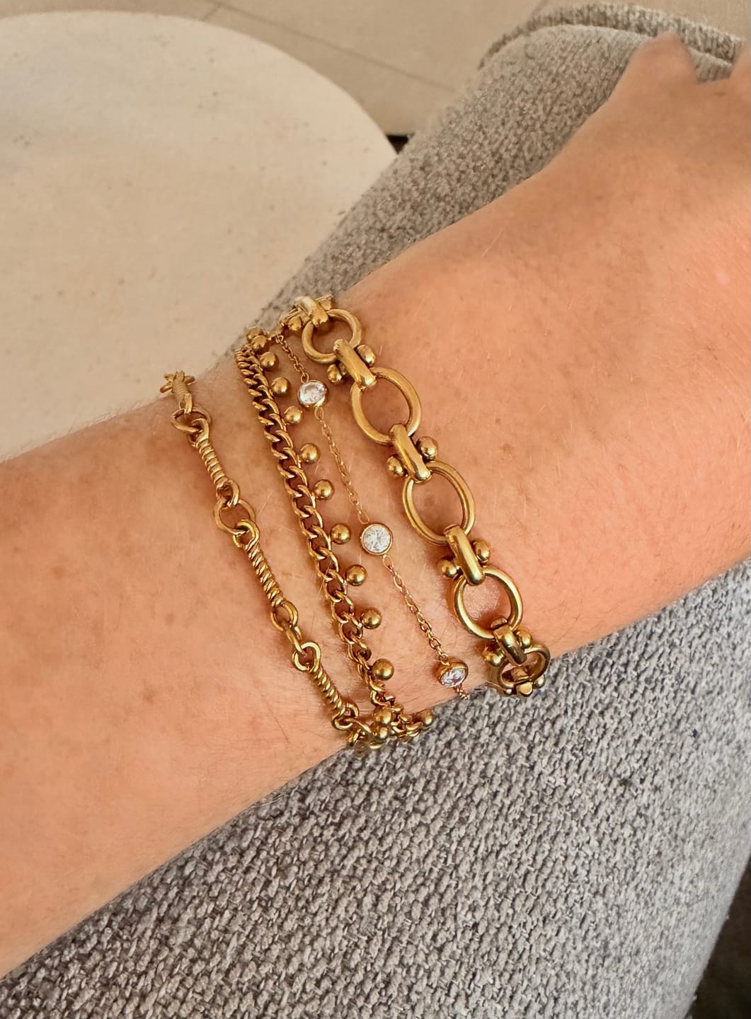 Customer photo review of Gold Link Chain Bracelet