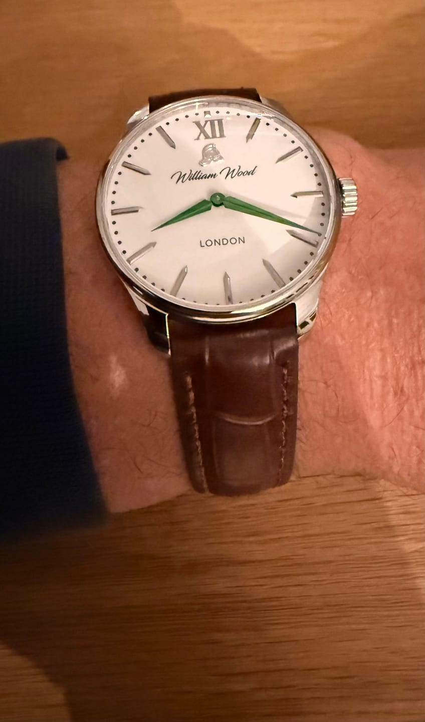 Customer photo review of Genuine Leather Calfskin Premium Watch Strap with Stainless Steel Deployant Butterfly Clasp