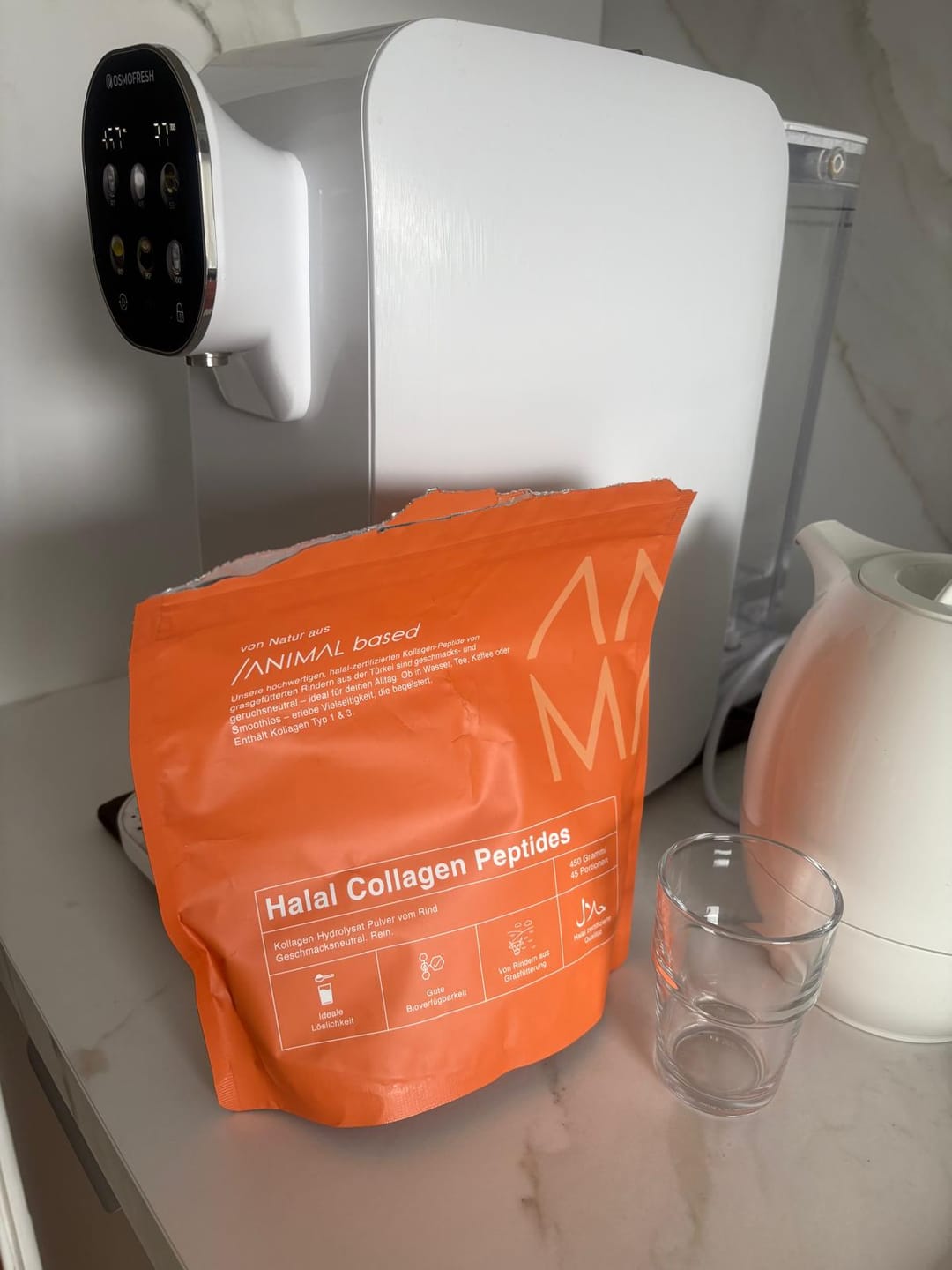 Customer photo review of Halal Kollagen Hydrolysat 450g – Kollagen Pulver vom Weiderind