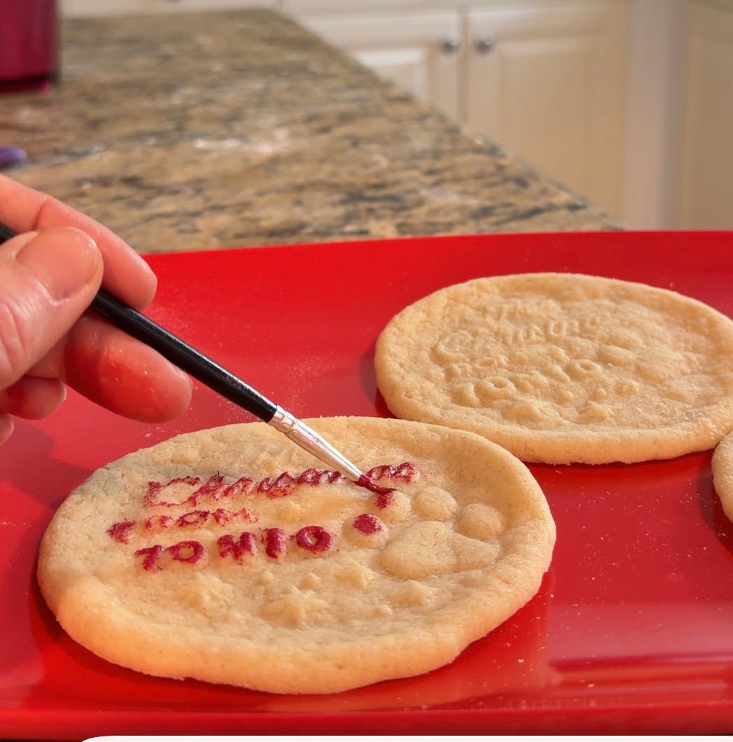 Customer photo review of Custom Pet Name Christmas Cookie Press - Dog Paw