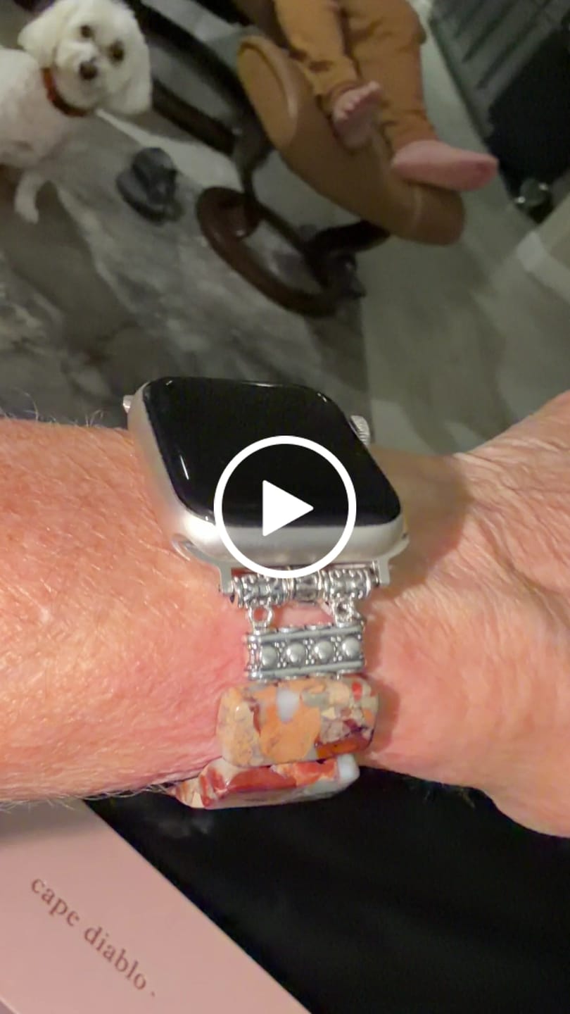 Customer video review of Earth Tibetan Jasper Stretch Apple Watch Strap