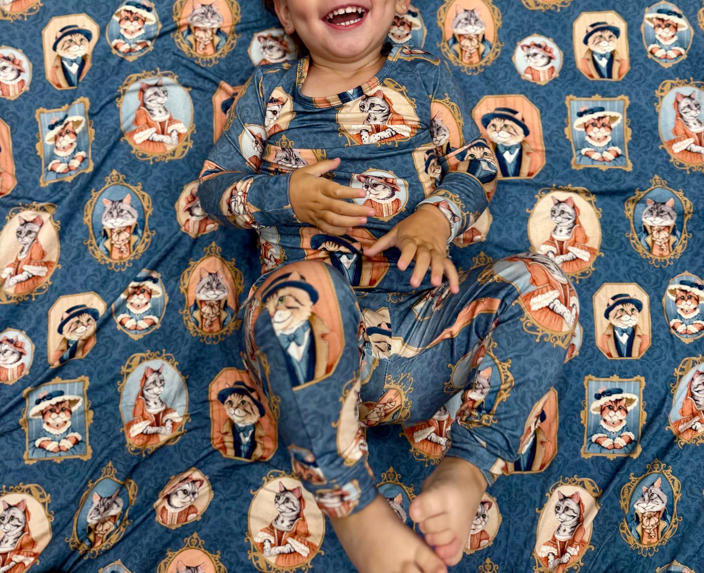 Customer photo review of Downton Tabby Kids PJ Set
