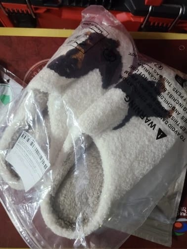 Customer photo review of Women's Dachshund Plush House Slippers, Warm Indoor Slides
